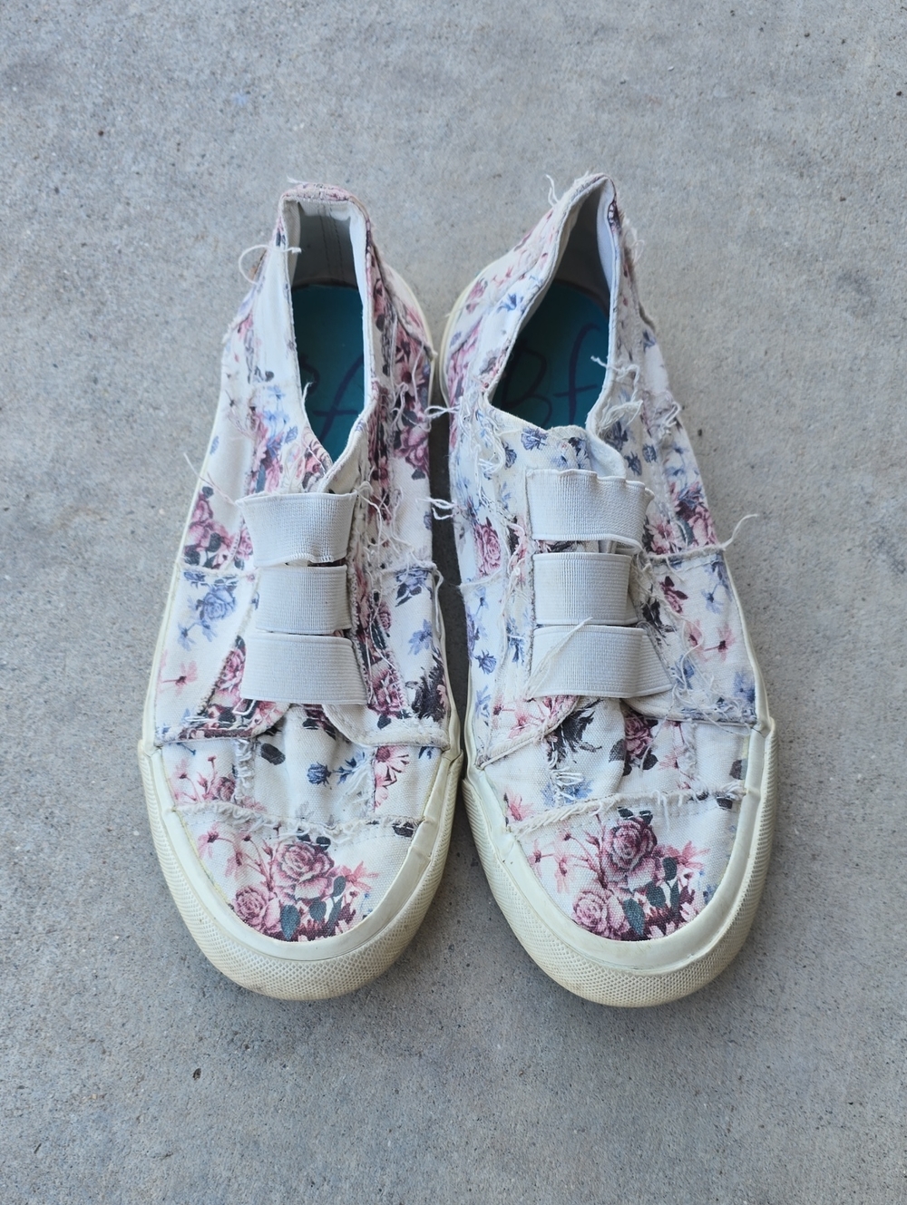 Floral Canvas Slip-On Sneakers for Women - Cream & Pink